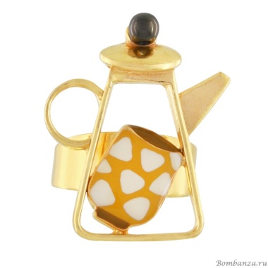 Кольцо TARATATA, Cannelle, разъемное, с цветной смолой и бусинами, TT-E24-01402-20Y желтый